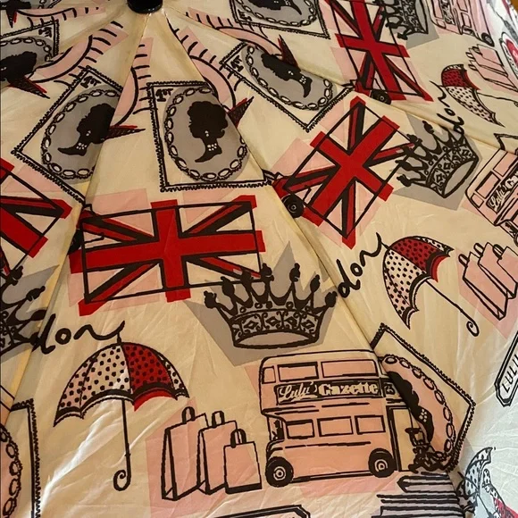 LULU by Lulu Guinness london umbrella. push button to open, pull down to close. - Picture 8 of 8